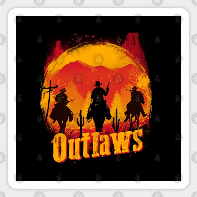 Sunset Outlaws Magnet by Vincent Trinidad Art